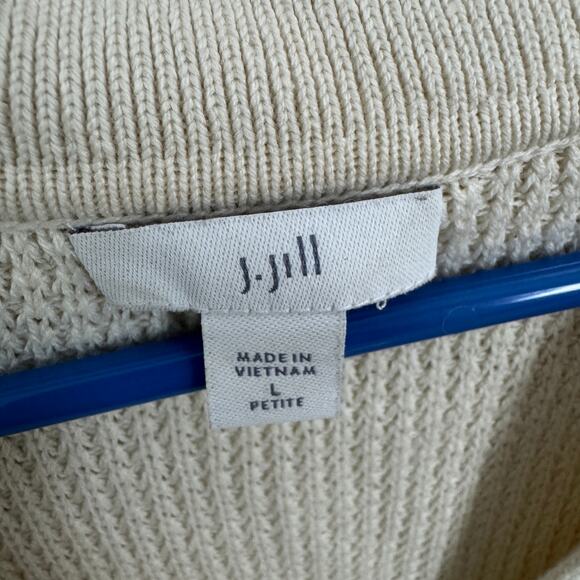 J Jill Knit V Neck Button Up Long Sleeve Sweater US Women's L Petite - Picture 3 of 7